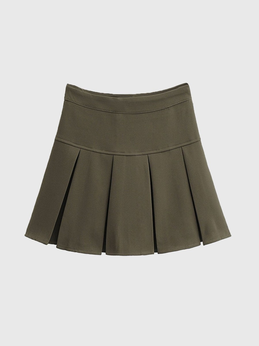 Women Ahaselected Skirts | Casual High Waist Pleated Mini Skirt