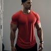 Men Ahaselected | Kore Curved Hem T-Shirt Muscle Fit Tech Crew Neck