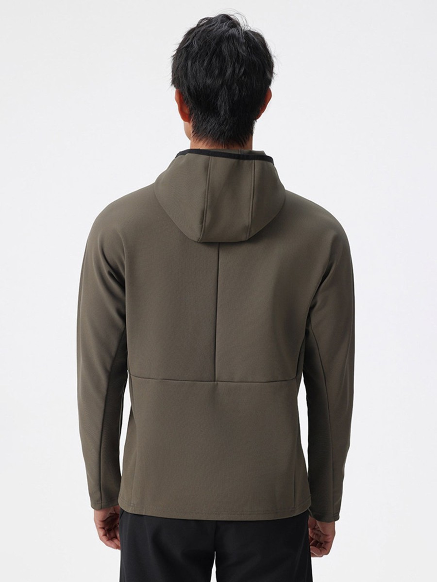 Men Ahaselected | Half Zip Hoodie With Zip Pocket