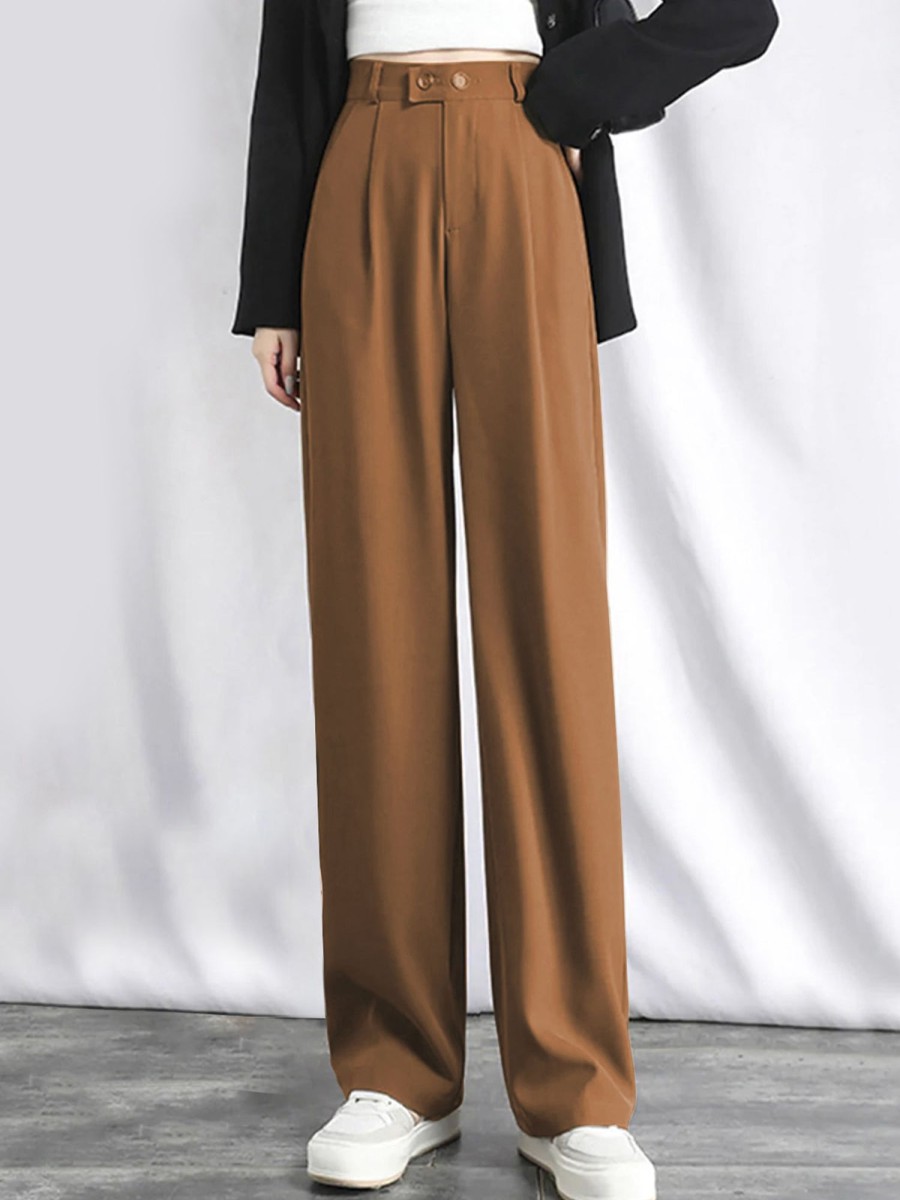 Women Ahaselected Pants | Two-Button Straight Pants