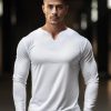 Men AhaAha | Society V-Neck Cotton Long Sleeve Shirt