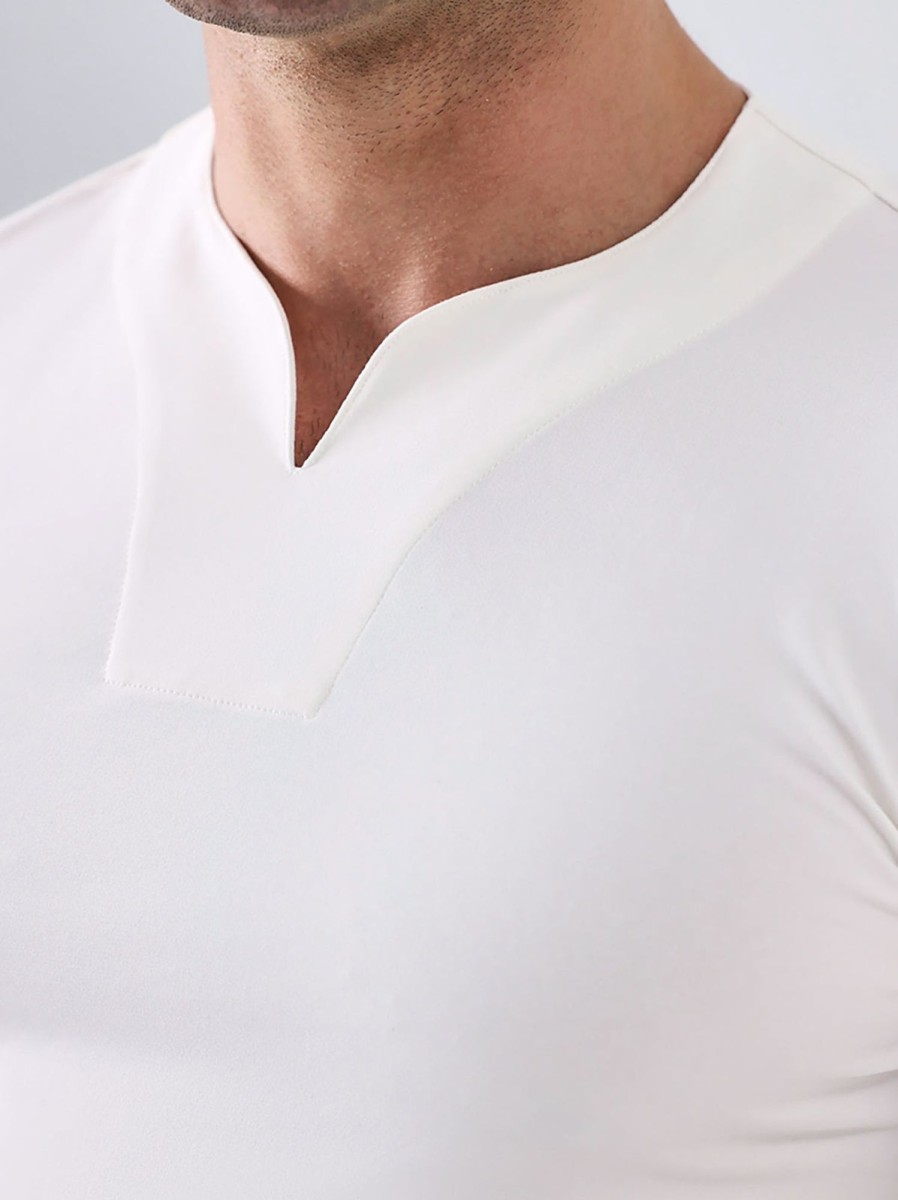 Men AhaAha | Society V-Neck Cotton Long Sleeve Shirt