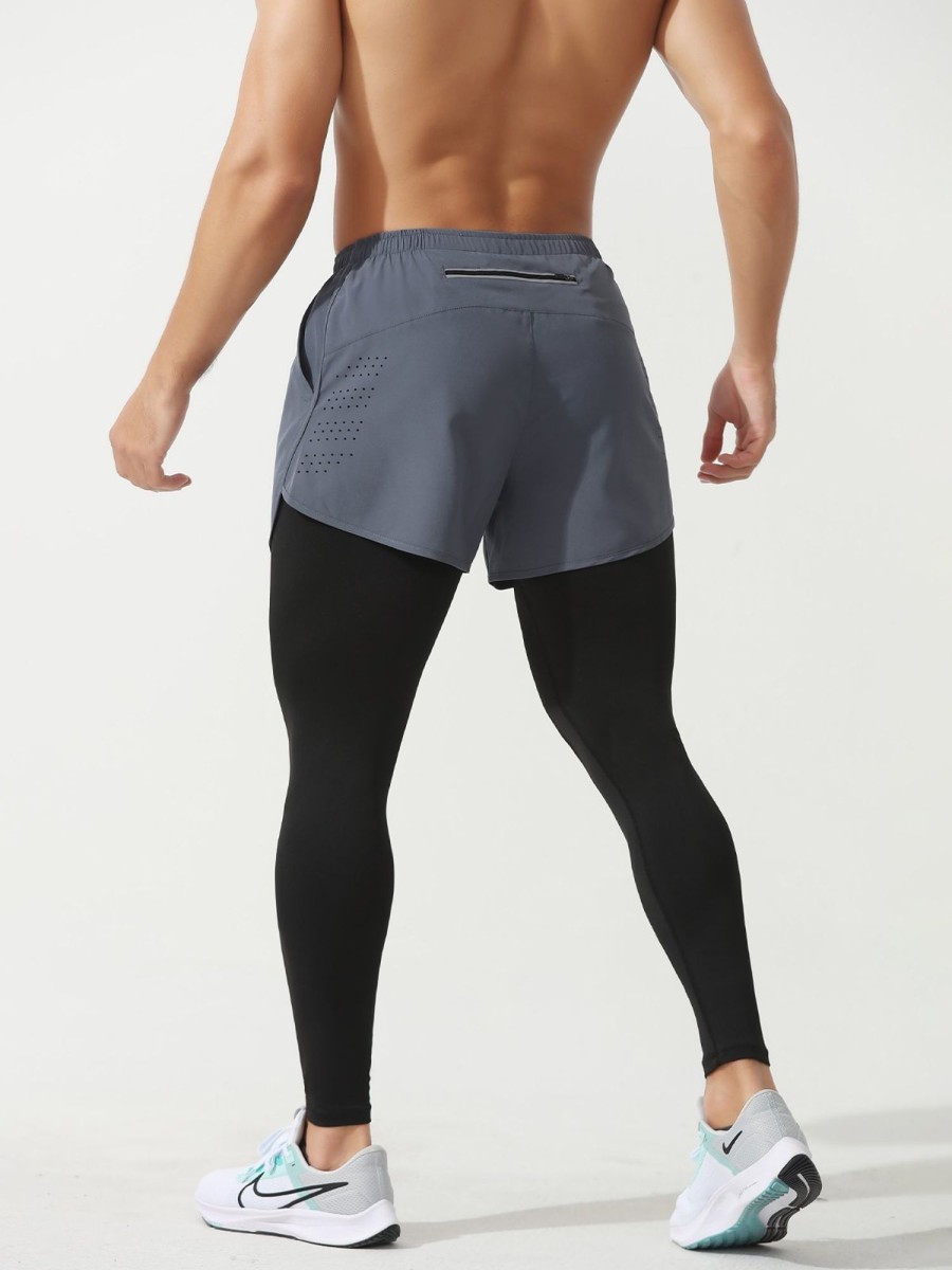 Men Ahaselected | M'S Interval Workout Pant 2 In 1 Compression Tight + Short Combo