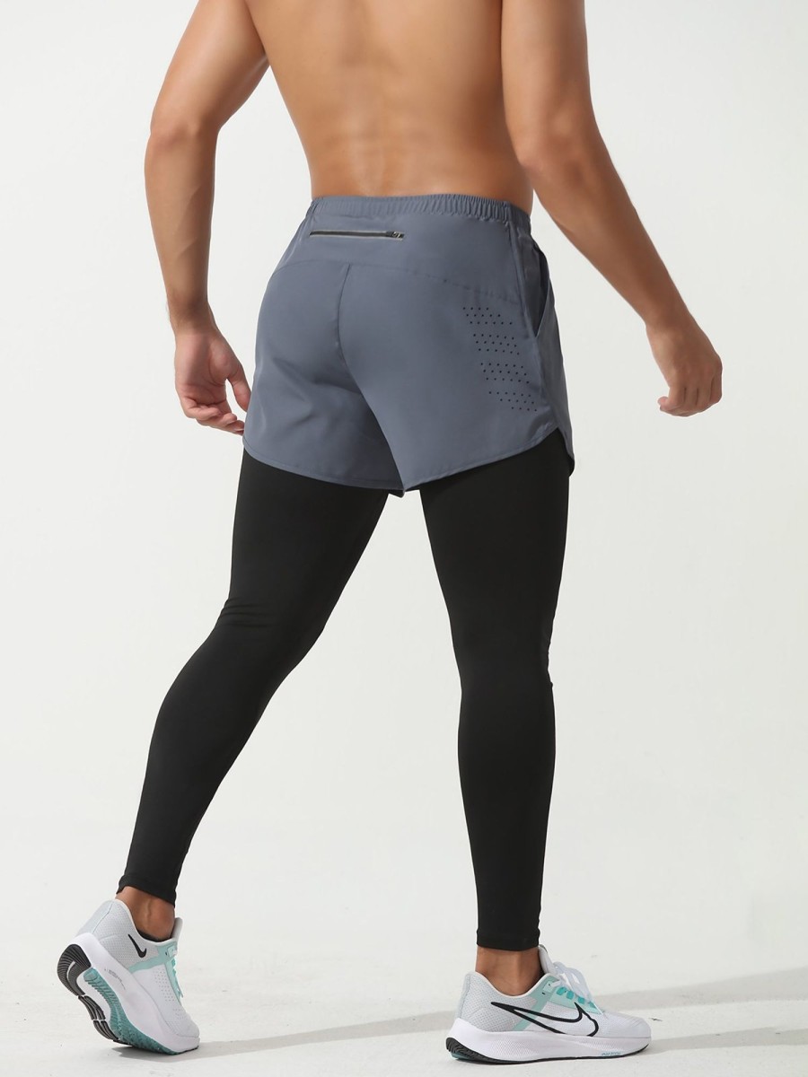 Men Ahaselected | M'S Interval Workout Pant 2 In 1 Compression Tight + Short Combo