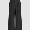 Women Ahaselected Pants | Solid Straight Wide-Leg Pants