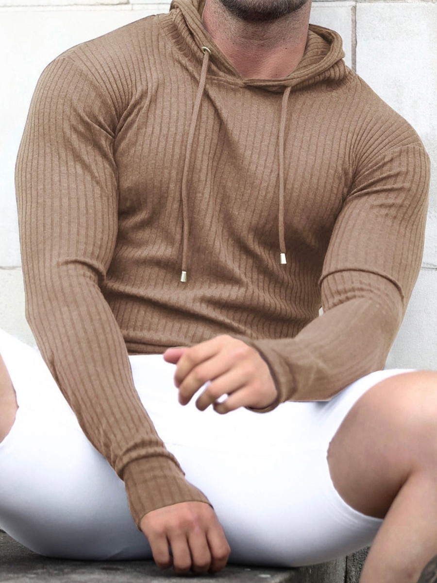 Men Ahaselected | Baselayer Hoodie Stretch Rib Jersey