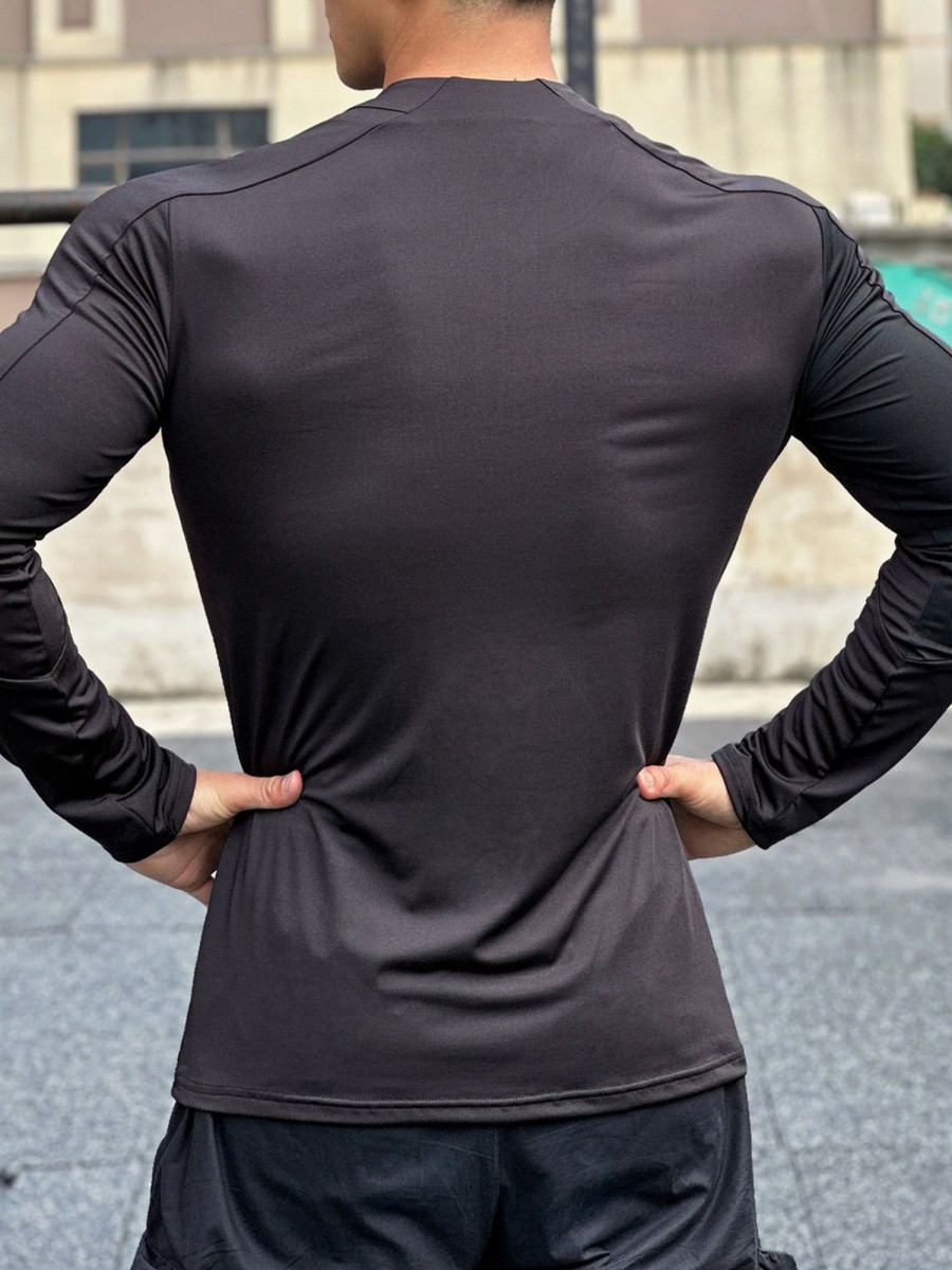 Men Ahaselected | Evolution Half Zip Long Sleeves Shirt Workout Baselayer