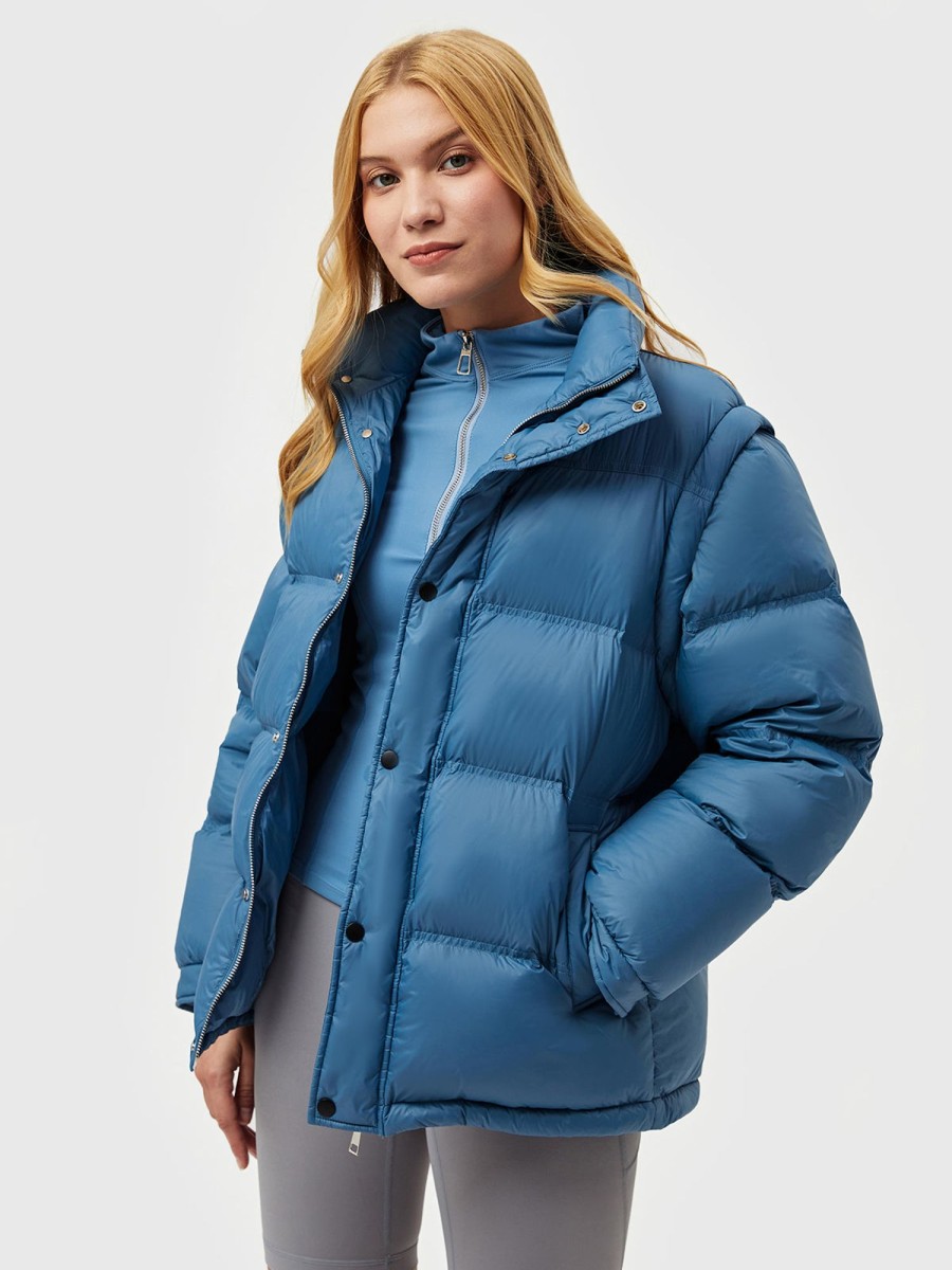 Women AhaAha Puffers | 2 Ways To Wear Down Puffer Jacket With Removable Sleeves