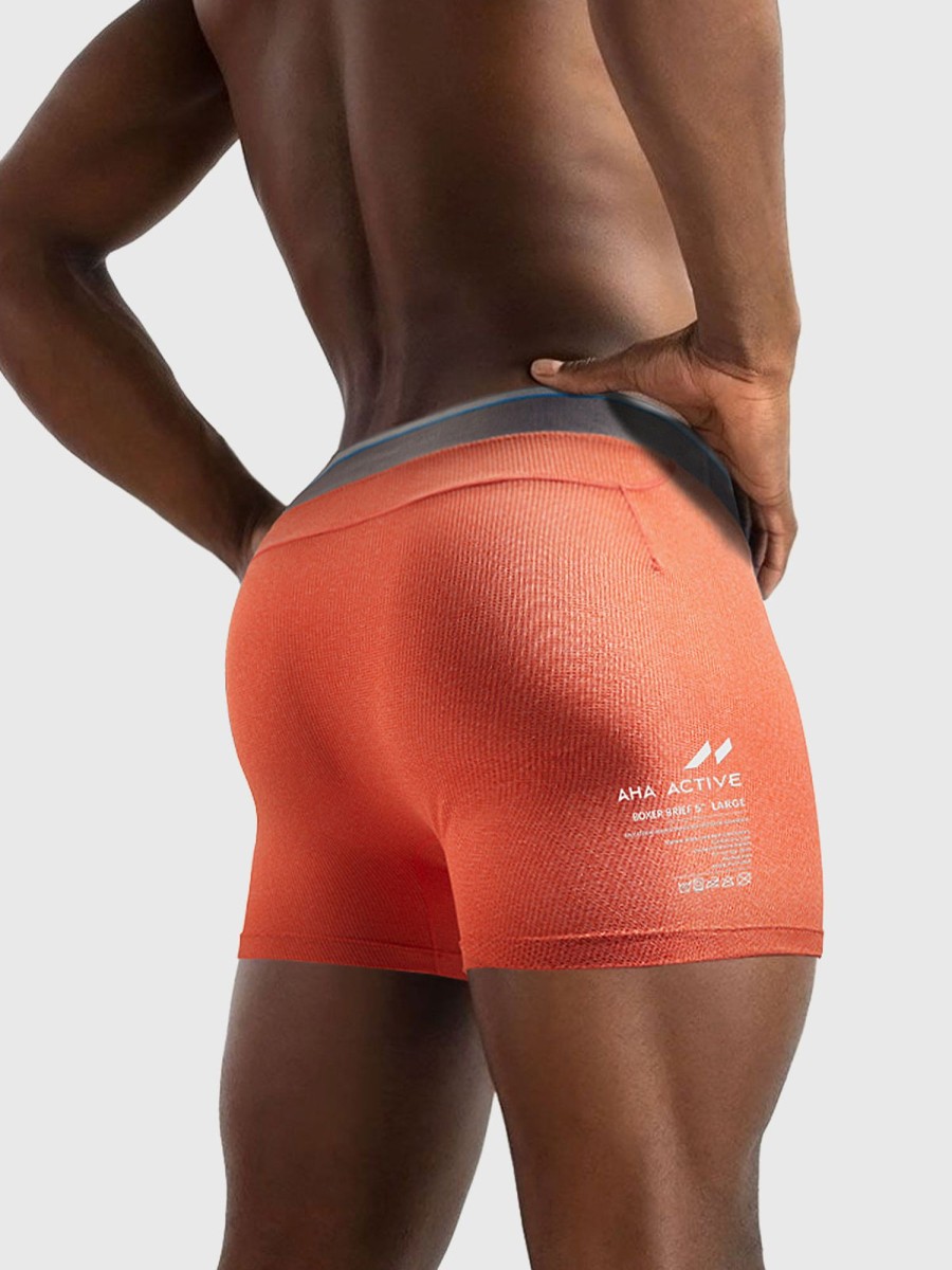 Men Ahaselected | M'S Airflow 5" Performance Boxer Brief Orange