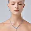 Women AhaAha Necklaces | Exquisite Zircon Embedded Melting Metal Pendent Necklace