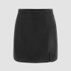 Women Ahaselected Skirts | Velvet Split Mini Skirt Black