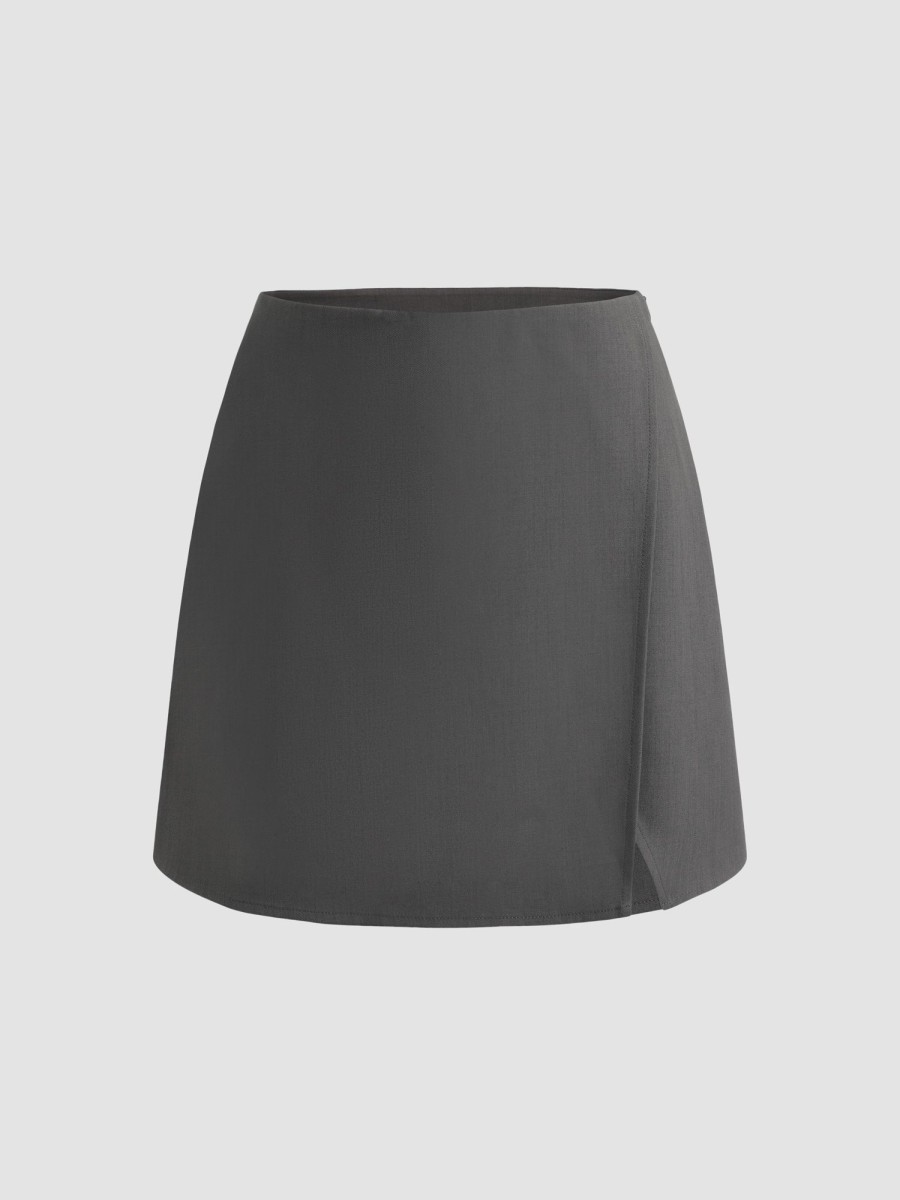 Women Ahaselected Skirts | Split Suit Mini Skirt Grey