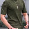 Men Ahaselected | Comfy Waffle Crewneck T-Shirt Short Sleeves