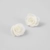 Women Ahaselected Earrings | Elegant Rose Flower Earrings White