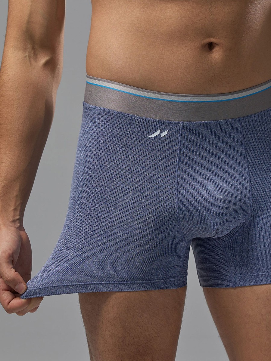 Men Ahaselected | M'S Airflow 5" Performance Boxer Brief Indigo Heather