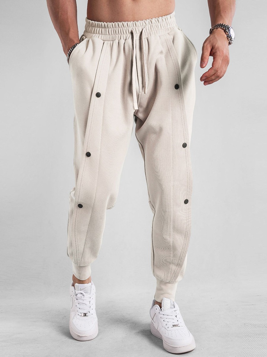 Men Ahaselected | M'S Loose Fit Tapered Sweatpant Button Jogger