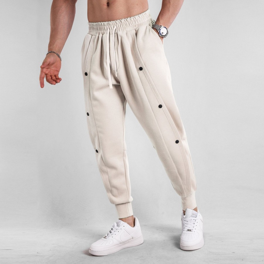 Men Ahaselected | M'S Loose Fit Tapered Sweatpant Button Jogger