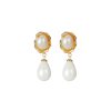 Women AhaAha Earrings | Baroque Pearl Gold-Plated Earrings