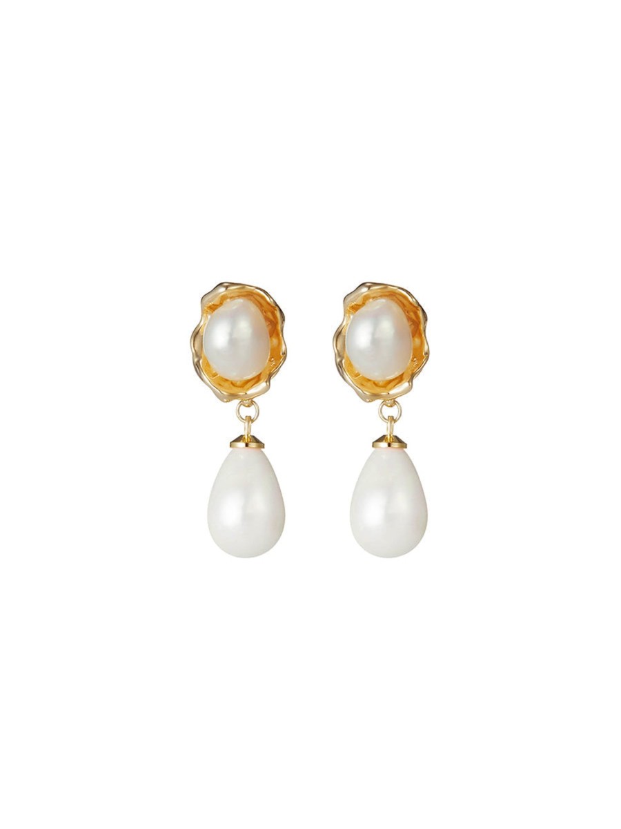 Women AhaAha Earrings | Baroque Pearl Gold-Plated Earrings