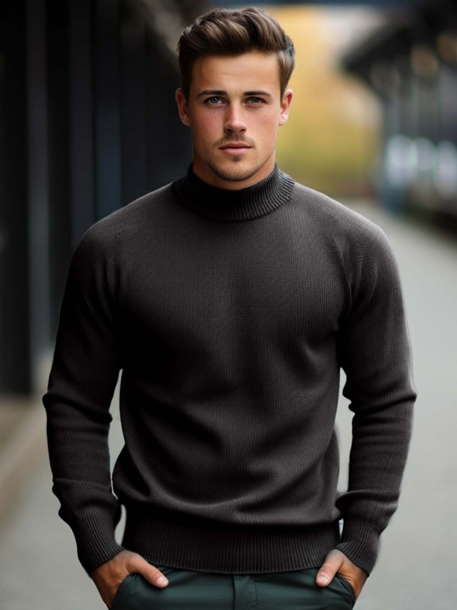 Men Ahaselected | Mockneck Washable Sweater