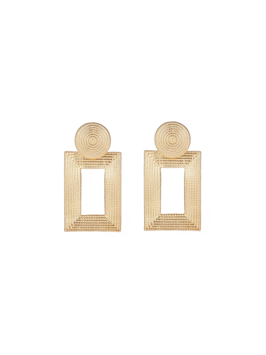 Women Ahaselected Earrings | Women'S Statement Metal Geometric Earrings Gold