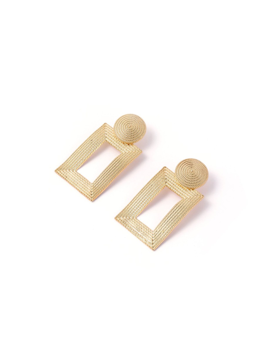 Women Ahaselected Earrings | Women'S Statement Metal Geometric Earrings Gold