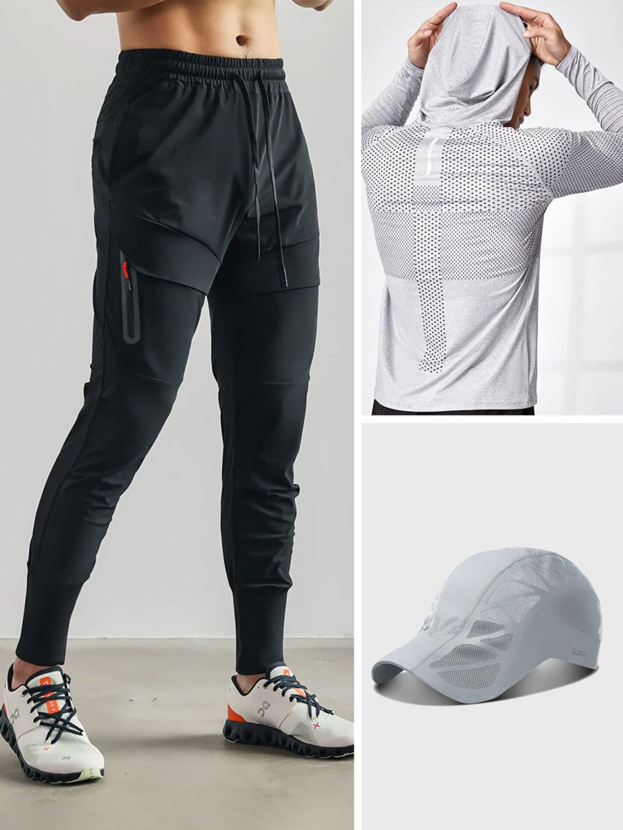 Men AhaAha | Performance Bestseller Look Hoodie Cap Jogger 3 Pcs