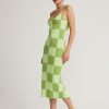 Women AhaAha Knitwear & Sweaters | Cali Sweetheart Knit Maxi Dress - Green Checkers